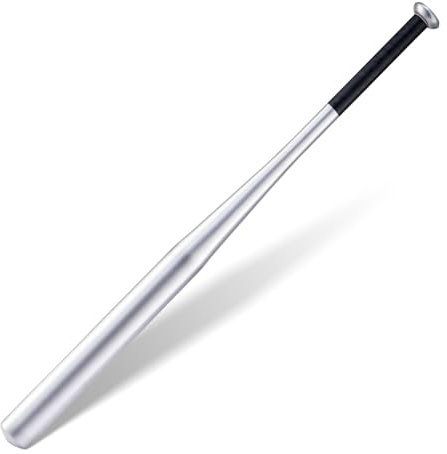 Queiting 82cm Baseballschläger Stahl Baseballschläger Baseball Schläger Softball Sportausrüstung Für Die Tägliche Freizeit Und Sportler (Aluminium, Gewicht 405g, Silber)