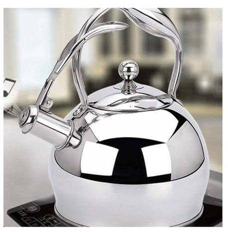 yinjieEUR Tetera silbante, Tetera de Acero Inoxidable, Tetera El diseño Inteligente de la Boquilla Evita Que la Tetera se vuelque y se desborde.(Silver)