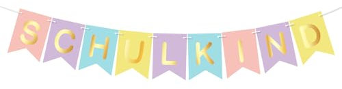 BOOMTOP Schulkind Girlande Einschulung Deko Schulkind 2024 Pastell Deko Junge Mädchen Schulanfang Banner Hänge Deko Schuleinführung Einschulungsdeko Schulstart Erster Schultag Dekoration
