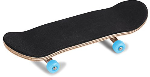 flexman DIY Fingerboard Komplette Holz Pro Set, 3,78X1,1 Ahornholz Legierung Fingerboard Finger Skateboards mit Pro Trucks CNC Lager Räder Schaumstoff Griff Band (Hellblau)