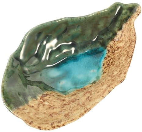 VINTORKY Keramikplatte Mit Austernschalen-design Unregelmäßige Form Servierteller Für Obst Und Salat Leichter Haushaltsteller Für Restaurant Und Hochzeit Multifunktional Und Dekorativ