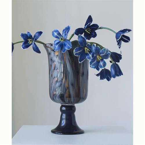 MYVVKIA Vase à Fleurs décoratif en Verre, pour Table et pièce maîtresse, Grand Vase à Bouquet sur Pied, Vase en Verre