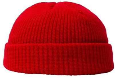 BrightGlow Wintermütze für Herren und Damen Trawler Beanie Watch Hat Roll-up Edge Skullcap Kurze Fischermütze mit Strickbündchen Beanie-Mütze Warm Skimütze Acryl-Strickmütze Rot Erwachsene
