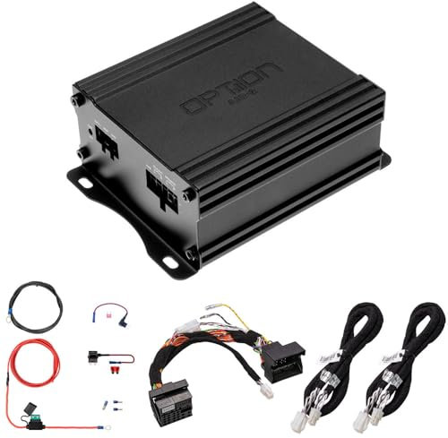 OPTION AIR-2 Verstärker inkl. Quadlock-Kit - Mini Verstärker mit Plug & Play-Installation für alle Fahrzeuge mit Quadlock-Anschluss