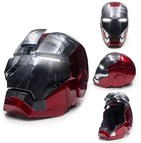 VIERNRG Iron-Man Helmet Electronic Mark 5 Helmet Wearable Iron-Man Helmet with Sounds & LED Eyes Iron-Man S𝐮perhe𝐫𝐨 Movie 1:1 Model Wearable Movie Prop Replica Christmas