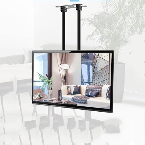 ININOSNP Dual-Pole-TV-Lifter, höhenverstellbarer Einzelbildschirm-TV-Ständer, neigbarer Teleskop-Decken-TV-Ständer, passend for 60-100-Zoll-Fernseher