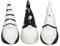 finehomegarden Wichtel Keramik 3fach sort. schwarz/Weiss Ø5cm H10cm Skulptur Weihnachten - perfekte Deko für Winter & Festtage - 39578