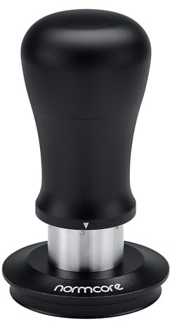Normcore 53,3 mm Espresso-Tamper V5, federbelasteter Kaffeestampfer mit Titanbeschichtung, geriffelter Boden, kompatibel mit 54 mm Breville Sage Espressomaschinen Siebträger, Schwarz