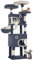 Hzuaneri Arbre à Chat Hauteur 180 cm, Tour de Jeux pour Chat avec 8 Griffoirs, 3 Plateformes, 2 Niches, Panier, Pompons, Convient Aux Chats de Toutes Tailles, Gris Foncé MS18018SG