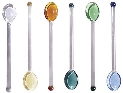 Piccoli Cucchiaini di Vetro, Cucchiaio a Manico Lungo per la Casa, Cucchiaino per Caffè Espresso in Vetro, Cucchiaini Cristallo Trasparente in Vetro per Espresso (6 pezzi)