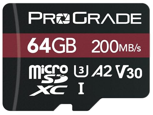 ProGrade Digital Memory Card – V30 microSD-Karte für DSLR – und Action-Kameras – Bis zu 200 MB/s Lesegeschwindigkeit (64 GB)