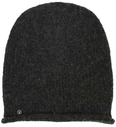 LOEVENICH Gestrickte Beanie | Hochgerollter Rand | OneSize Damen Wintermütze | Warme, bequeme Strickmütze