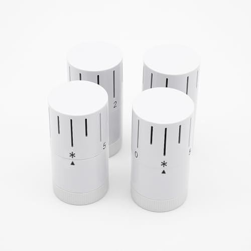 WITEN&NOCK 4er Set Thermostatköpfe M30 x 1,5 Thermostatkopf Mit Nullstellung Heizkörperventil weiß für Heizkörper
