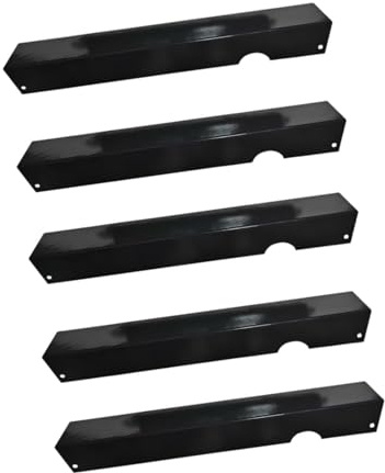 KESOTO 5 Pièces Barre Saveur Remplacement Plaque Chauffante INOX Déflecteur Barbecue Couvercle Brûleur Convient pour Terrasse Jardin Barbecue Extérieur, Noir