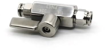1 STÜCK 1/8 BSP Sowohl Seite x 8mm Push In Kugelhahn Bier SUS304 Mit Edelstahl Griff