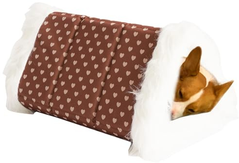 Katzenkorb mit Deckel, weich, warm, waschbar und faltbar, Winterhaus für kleine Hunde und Kätzchen, für Welpen, Komfort, Winter, Nickerchen, Haus, Wohnzimmer, Garten, Hof, Schlafzimmer