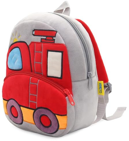 PROTAURI Rucksack Kinder für Junge 1-4 Jahre, Kindergartenrucksack Komfortabler, Kita Rucksack Leicht, Feuerwehrwagen-Design