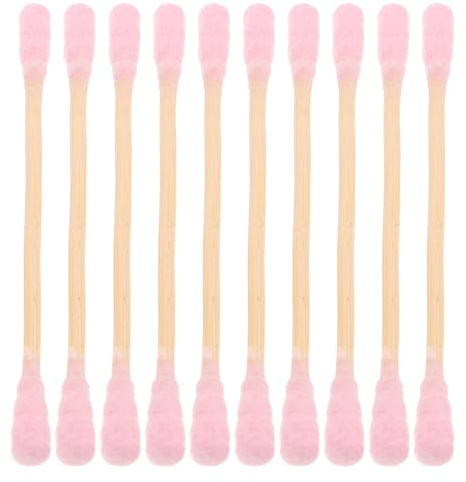 DIYEAH 1000 Pezzi Cotton Fioc Rosa a Doppia Punta Struttura a Spirale in Legno per Applicazione Precisa e Riduzione Irritazioni, per Uso Cosmetico e Pulizia Orecchie a Casa o Lavoro