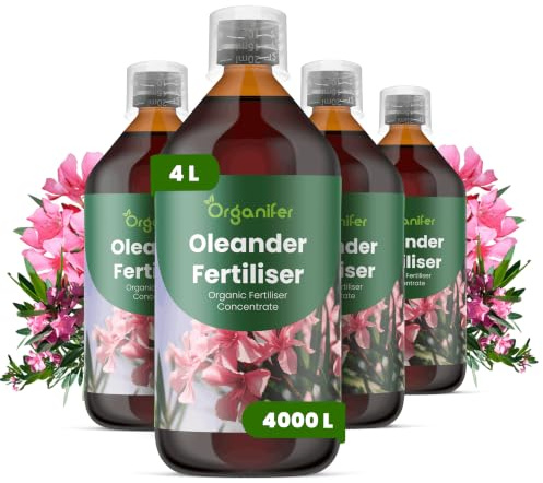 Oleander Flüssigdünger - 4x1L - NPK 2-1-8 | Für Container Und Gartenpflanzen - Organifer