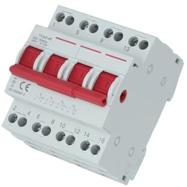 Interrupteur inverseur manuel 1P–4P 40A 63A, sectionneur de charge, AC 50/60Hz, isolateur modulaire sur rail DIN pour transfert et isolation circuit(3P,63A)