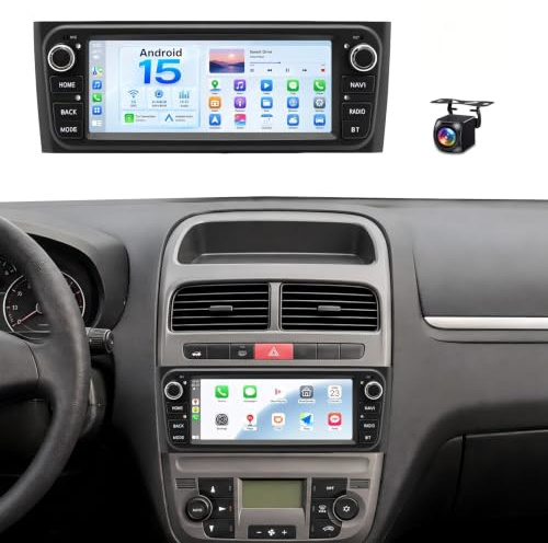 JAWSEU 4G+64G Autoradio per Fiat Grande Punto 2005-2009 Linea 2007-2011 | 6,86 Pollici Schermo Tattile Supporto Wireless Carplay Android Auto GPS Navigatore WiFi 5G Bluetooth 5.0 HiFi FM Android 15