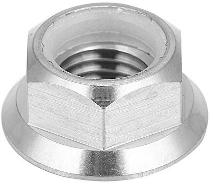 Dilwe Tuerca de brida de titanio, 1 pieza antioxidante M5 M6 M8 M10 M14 brida hexagonal tuercas de bloqueo para bicicletas motocicletas (M10 x 1,25)