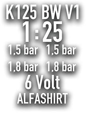 V1 K125 BW Set Motorrad Bundeswehr Aufkleber Reifendruck Volt 10x7cm#A4302