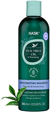 HASK Invigorating Tea Tree Oil Shampoo, thickening for all hair types, colour safe, and cruelty-free - 1 355mL Bottle