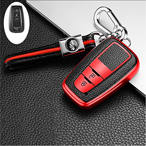 ontto Coque de Protection pour clé télécommande de Voiture en TPU pour Toyota C-HR Camry RAV4 Corolla Yaris Aygo Prius Land Cruiser Hilux - Rouge