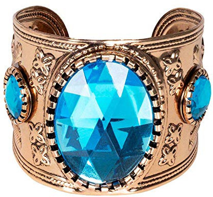 Boland 64425 - Armband Topaz of Nile, für Damen, gold-türkis, Modeschmuck, Armreif mit Schmucksteinen, Ägypterin, Cleopatra, Karneval, Fasching, Fastnacht, Mottoparty, Halloween
