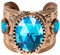 Boland 64425 - Armband Topaz of Nile, für Damen, gold-türkis, Modeschmuck, Armreif mit Schmucksteinen, Ägypterin, Cleopatra, Karneval, Fasching, Fastnacht, Mottoparty, Halloween