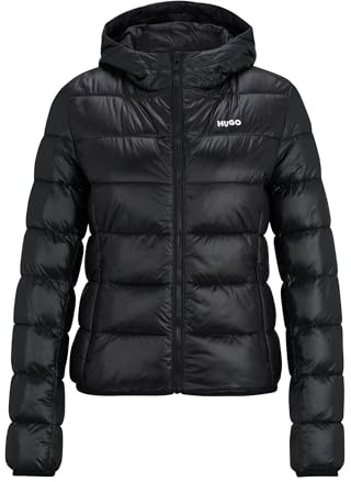 HUGO Damen Famara-1 Wasserabweisende Steppjacke mit kontrastfarbenem Logo