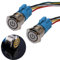 JIQI 2× 19mm Selbstsperrend Metall Druckschalter 12V bis 24V 3A Latching EIN/AUS Schalter mit gelbem LED Symbol IP66 1NO1NC Rastende wasserdichte vorverdrahte Drucktastenschalter für Boot LKW RV Auto