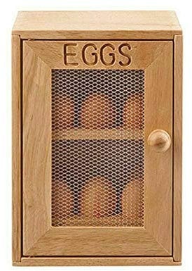 2 Tier Wooden Egg Cabinet 12x Egg Storage Holder Rack Kitchen Cupboard Stand (Bamboo)
