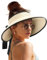 Camptrace Sun Visors for Women Wide Brim Beach Hat Foldable Straw Visor Hat Ponytail Summer Packable UPF 50+, Beige, One Size