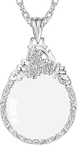 Lupen mit Kette Leselupe 3X Vergrößerung Lesehilfe Taschen Lupe Anhänger Halskette Pullover Lupe Tragbar Handlupe Damen Mädchen Sehhilfe Minilupe Vergrößerungsglas Taschenlupe Lesung Geschenk