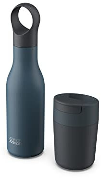 Joseph Joseph Refill Reuse Repeat 2-Piece Sipp Travel Mug & 500ml Loop Hot Cold Bottle Set - Blue