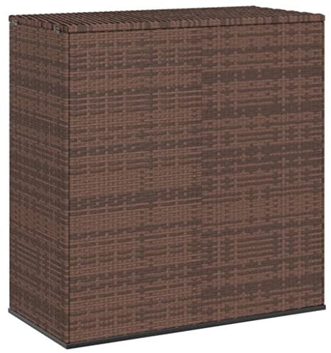 vidaXL Garten Kissenbox Auflagenbox Gartenbox Aufbewahrungsbox Kissentruhe Gartentruhe Gerätetruhe Kiste Box PE Rattan 100x49x103,5cm Braun