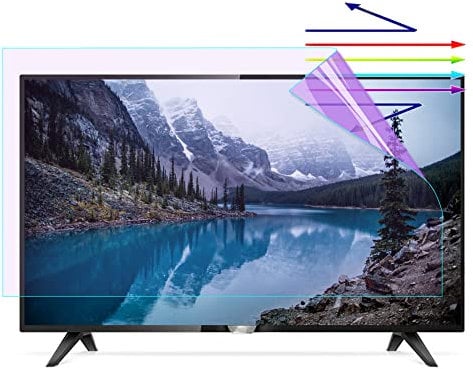 CUNIO Blendfreier TV-Bildschirmschutz für 42-75 Zoll, Innen- und Außenbereich, matt, Kratzfest, Anti-Blaulicht-Schutzfolie für Sony, Samsung, Hisense, LG usw / 55in 1221x689mm