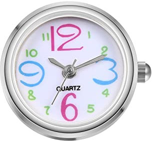 JewelryWe Ringuhr Fingeruhr Damen Ultradünn Rund Analog Quarz Ring Uhr Verstellbar Fingerringuhr Uhrenring Silber Bunt