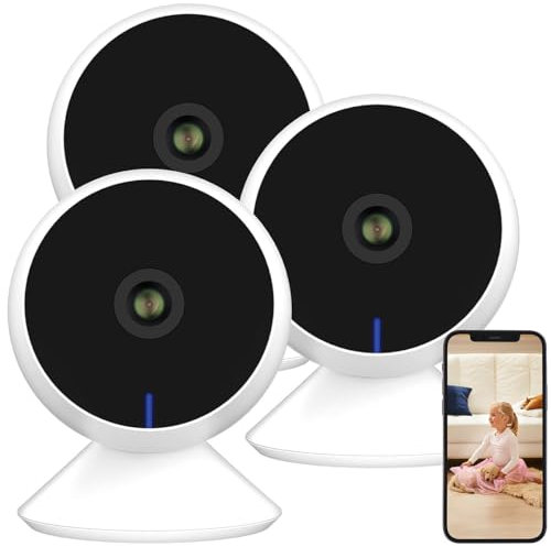 7links Indoor Kamera: 3er-Set 2K-IP-Überwachungskamera, Bewegungserkennung, 3MP, WLAN,App (Kamera innen, Babyphone mit 3, Überwachungssystem Funk)