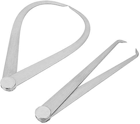 Dioche Calipers Measuring Tool, 2Pcs Calipers for Wood Turning, 6inch Machinist Stainless Steel Joint Outside Inside Calipers Measuring Tool Set