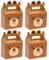 24Pcs Bear Treat Boxes Party Supplies Bear Baby Shower Theme Party Favor Goody Gift Boxes For Kids Boy Girl Brown Theme Birthday Baby Shower Decorations Treat Candy 5.9x3.2x7.9inch