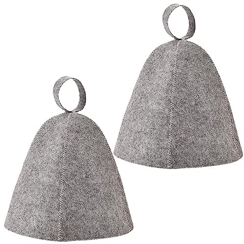 Fhioevt 2 Pièces Chapeau de Sauna en Feutre Bonnet de Sauna pour Homme et Femme Respirante Casquette de Sauna Anti-chaleur Chapeau en Feutre Bain Vapeur Chaud et Sec Protégez Tête de la Chaleur
