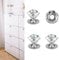 Elistonie Crystal Self Adhesive Knobs for Mirror Cabinet, Dresser Drawer, Cupboard - 40mm Diamond Shaped Glass Knobs (4pcs, Clear and Silver)