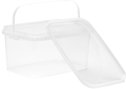 Nipter Eimer mit Deckel 5l, Eimer 5,8l rechteckig, Plastikeimer transparent, stapelbar, 3 Stück