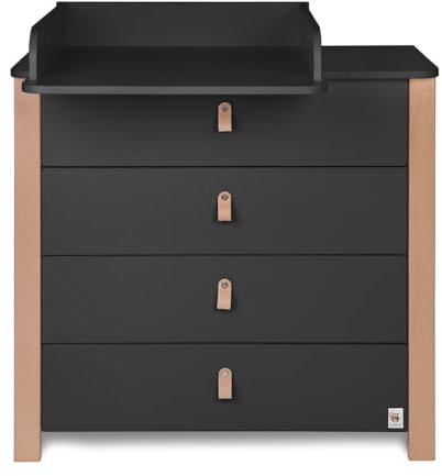 YappyÉtude Kommode, Kommode mit herausnehmbarer Wickelkommode inklusive (Anthrazit)