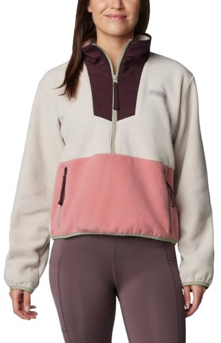 Columbia Half Fleece Sequoia Grove-Pile con Mezza Zip, Dark Stone/Pink Agave, XL Donna