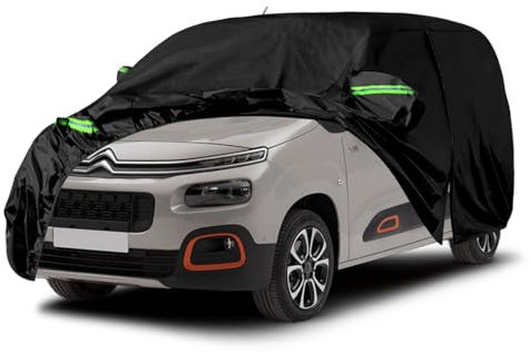 Autoabdeckung Wasserdicht Ersatz für Citroen Berlingo 2018-2024 (LWB), Auto Abdeckplane Autogarage Autoplane Ganzgarage, Atmungsaktive Vollgarage Wasserdicht Reflexionsstreifen,187(L)* 75.6(W)* 73(H)