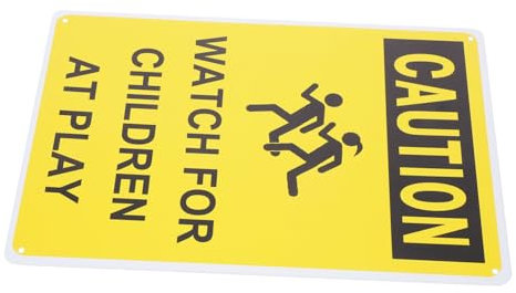 Gatuida Panneau Avertissement Métal Pour Garçon Fille Jouant Signe De Prudence Routière Pour Routes Écoles Et Espaces Publics